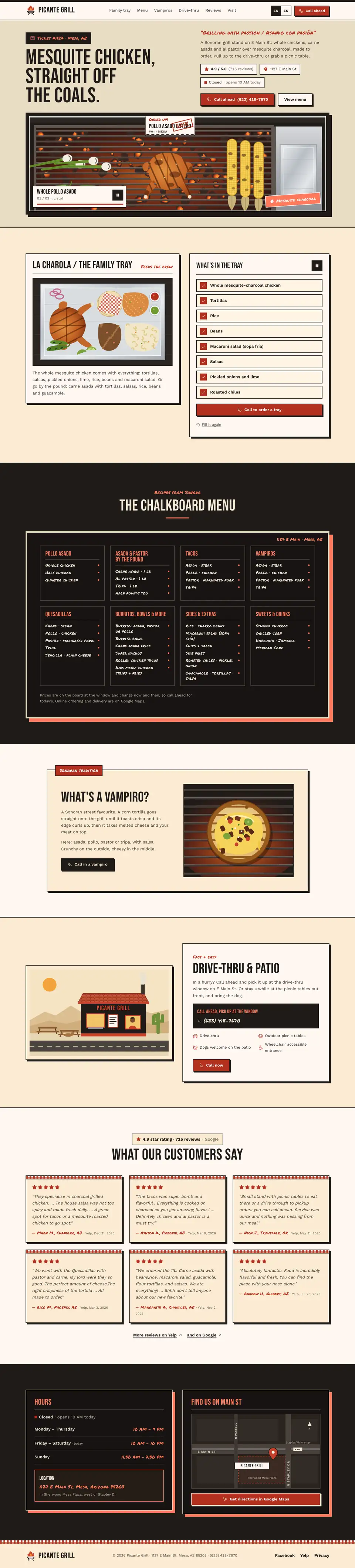 Picante Grill: मेस्कीट · ऑर्डर टिकट रेस्टोरेंट वेबसाइट